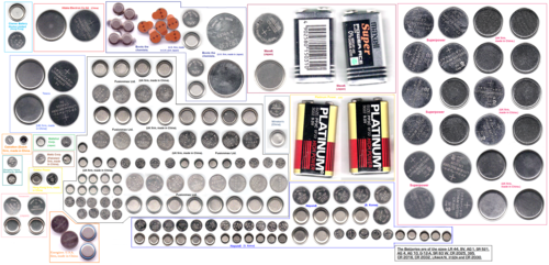 Chemical types of button batteries